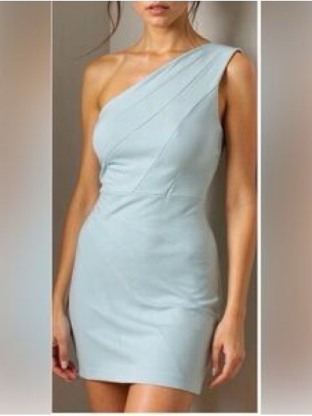 Michael Costello X REVOLVE - One Shoulder Light Blue Sheath Dress